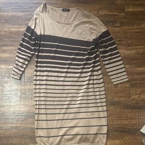 Cynthia Rowley Tan and Brown Striped Dress